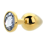 Toosh Gold Metal Butt Plug Large Clear Stone - Save 10% - Sale United Kingdom Stoke-on-trent