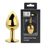 Toosh Gold Metal Butt Plug Large Clear Stone - Save 10% - Sale United Kingdom Stoke-on-trent