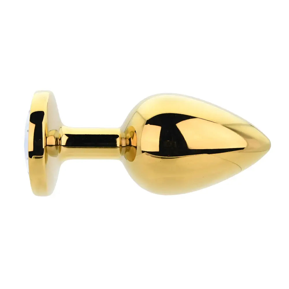 Toosh Gold Metal Butt Plug Large Clear Stone - Save 10% - Sale United Kingdom Stoke-on-trent