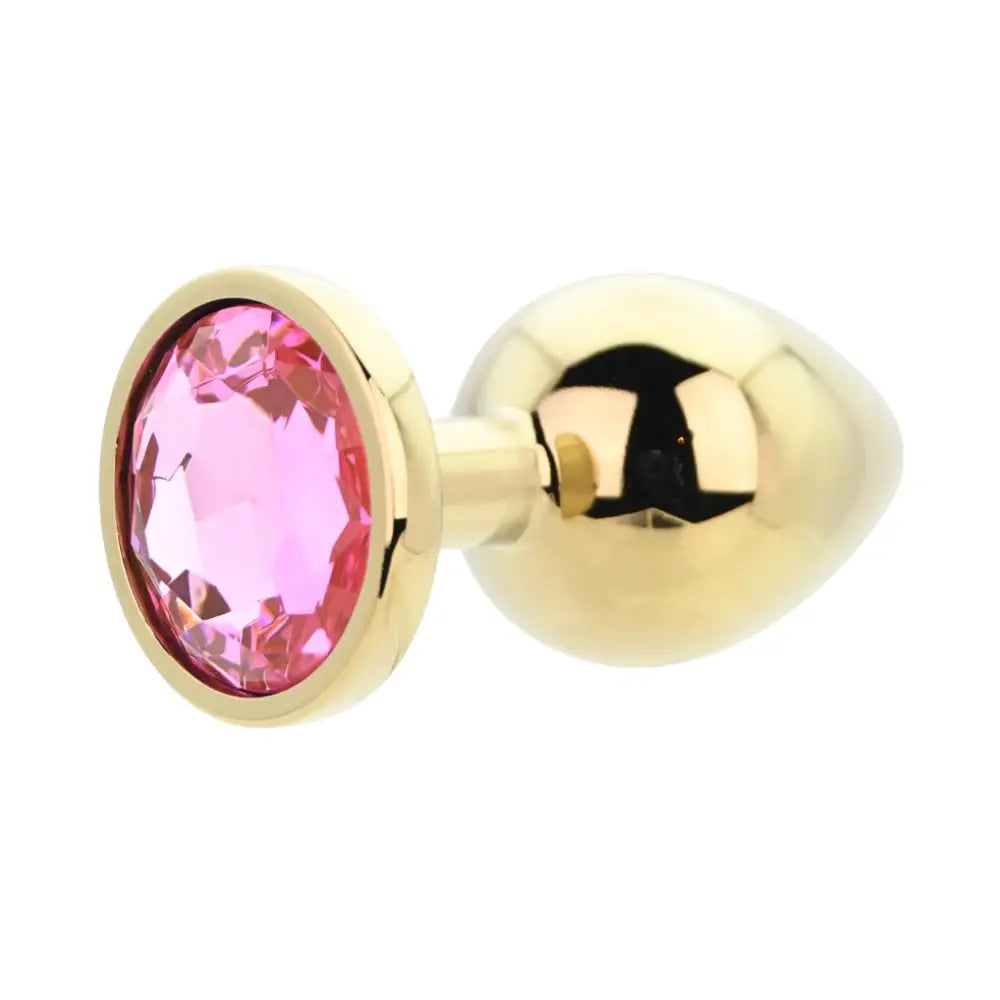 Toosh Gold Metal Butt Plug Large Pink Stone - Save 10% - Sale United Kingdom Stoke-on-trent