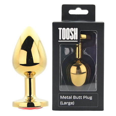 Toosh Gold Metal Butt Plug Large Red Stone - Save 10% - Sale United Kingdom Stoke-on-trent