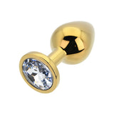 Toosh Gold Metal Butt Plug Medium Clear Stone - Save 10% - Sale United Kingdom Stoke-on-trent