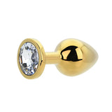 Toosh Gold Metal Butt Plug Medium Clear Stone - Save 10% - Sale United Kingdom Stoke-on-trent