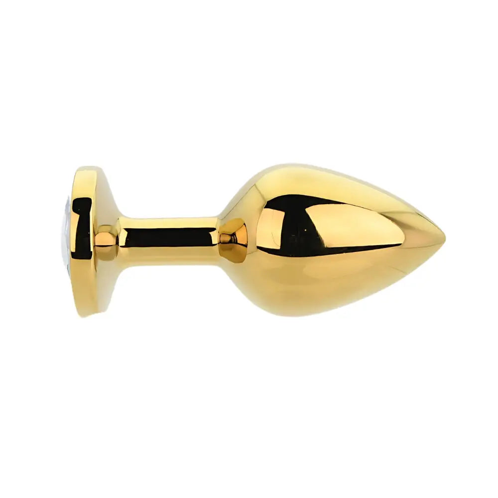 Toosh Gold Metal Butt Plug Medium Clear Stone - Save 10% - Sale United Kingdom Stoke-on-trent