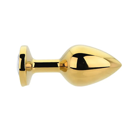 Toosh Gold Metal Butt Plug Medium Clear Stone - Save 10% - Sale United Kingdom Stoke-on-trent