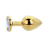 Toosh Gold Metal Butt Plug Medium Clear Stone - Save 10% - Sale United Kingdom Stoke-on-trent