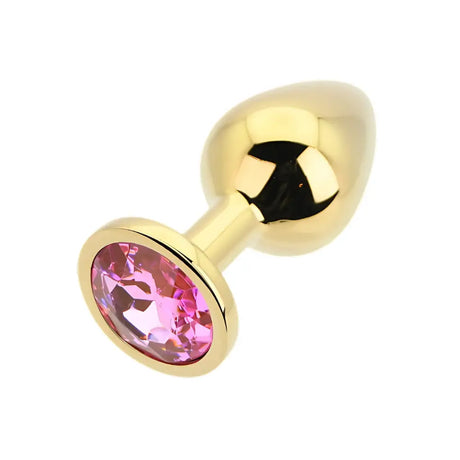 Toosh Gold Metal Butt Plug Medium Pink Stone - Save 10% - Sale United Kingdom Stoke-on-trent