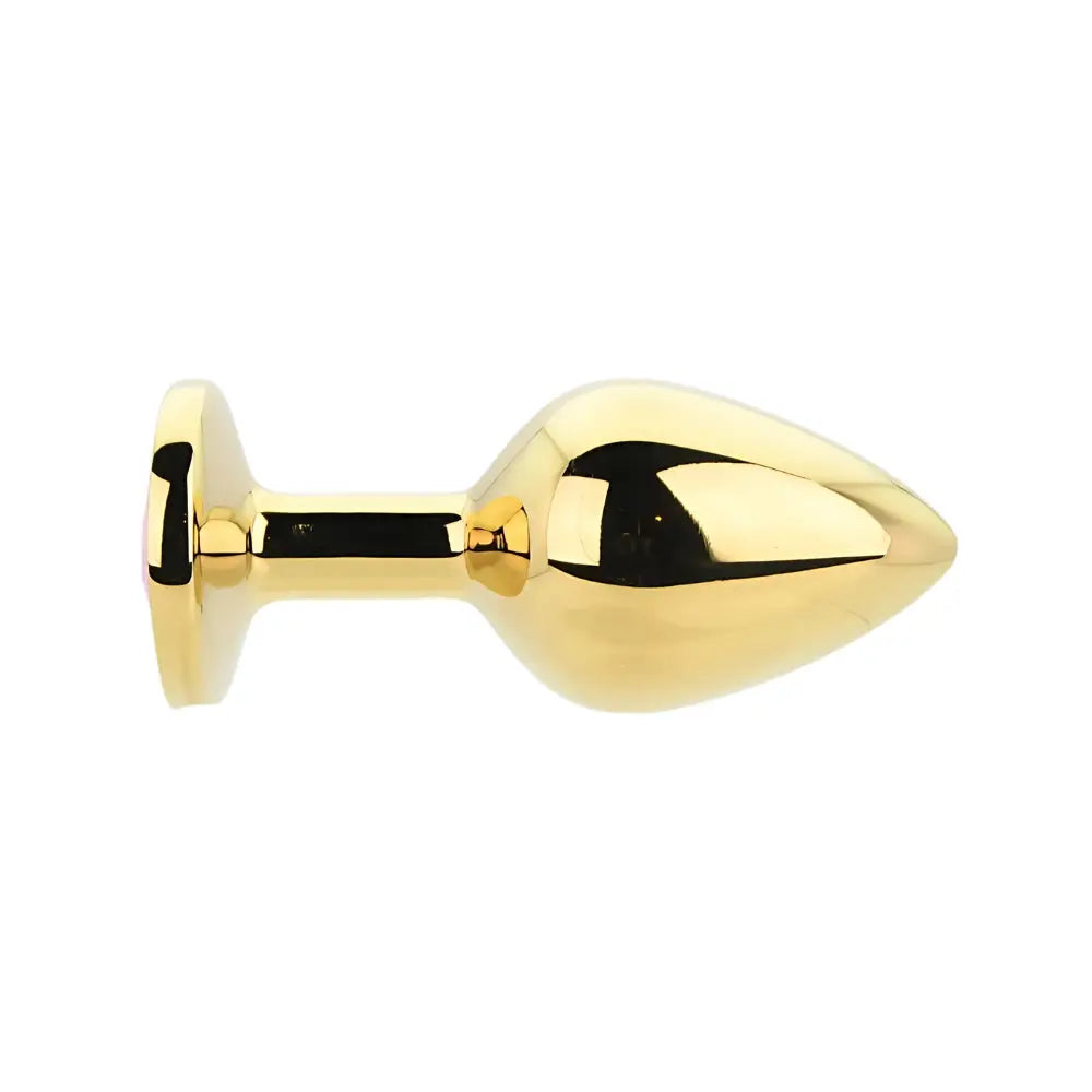 Toosh Gold Metal Butt Plug Medium Pink Stone - Save 10% - Sale United Kingdom Stoke-on-trent