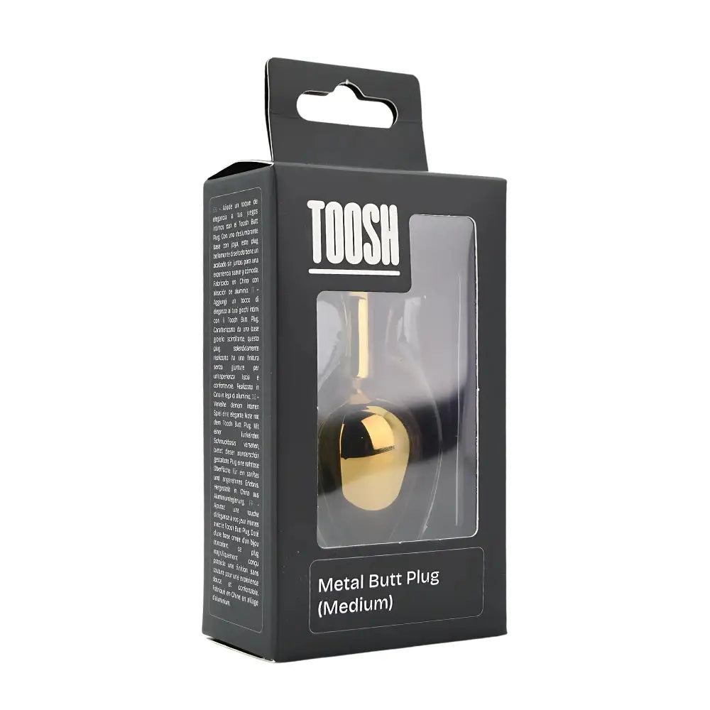 Toosh Gold Metal Butt Plug Medium Pink Stone - Save 10% - Sale United Kingdom Stoke-on-trent
