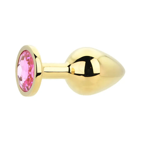 Toosh Gold Metal Butt Plug Medium Pink Stone - Save 10% - Sale United Kingdom Stoke-on-trent
