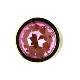 Toosh Gold Metal Butt Plug Medium Pink Stone - Save 10% - Sale United Kingdom Stoke-on-trent