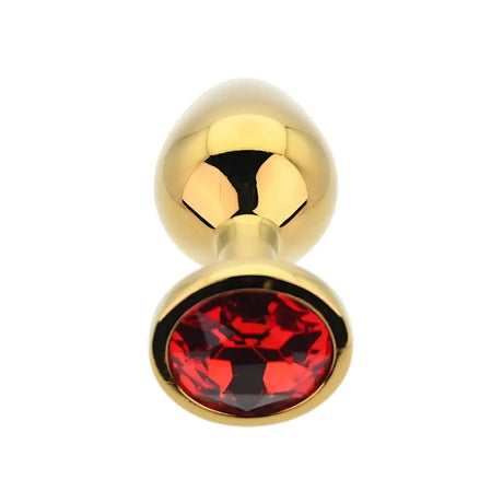 Toosh Gold Metal Butt Plug Medium Red Stone - Save 10% - Sale United Kingdom Stoke-on-trent