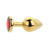 Toosh Gold Metal Butt Plug Medium Red Stone - Save 10% - Sale United Kingdom Stoke-on-trent