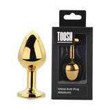 Toosh Gold Metal Butt Plug Medium Red Stone - Save 10% - Sale United Kingdom Stoke-on-trent