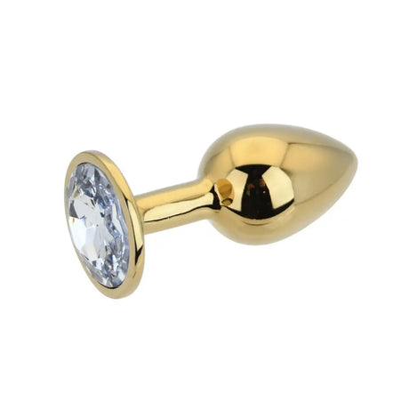 Toosh Gold Metal Butt Plug Small Clear Stone - Save 10% - Sale United Kingdom Stoke-on-trent