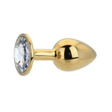Toosh Gold Metal Butt Plug Small Clear Stone - Save 10% - Sale United Kingdom Stoke-on-trent