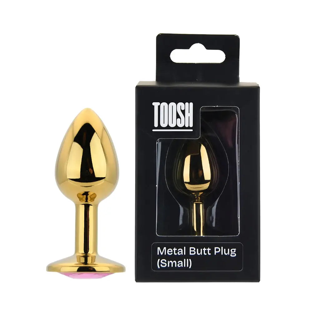 Toosh Gold Metal Butt Plug Small Pink Stone - Save 10% - Sale United Kingdom Stoke-on-trent