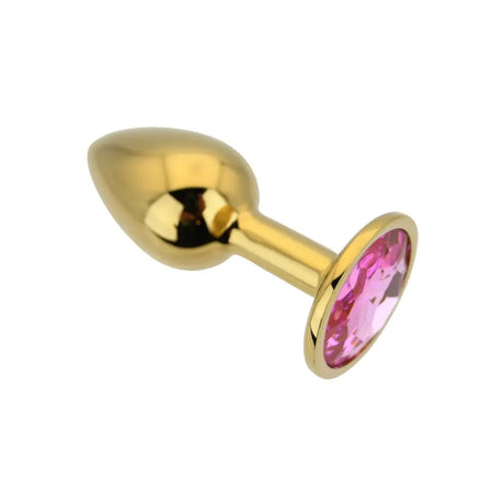 Toosh Gold Metal Butt Plug Small Pink Stone - Save 10% - Sale United Kingdom Stoke-on-trent