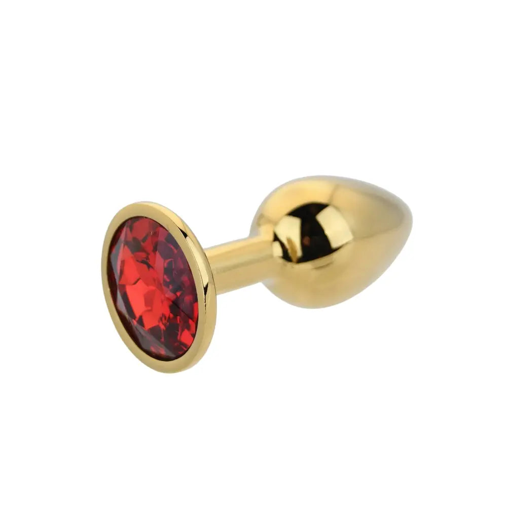 Toosh Gold Metal Butt Plug Small Red Stone - Save 10% - Sale United Kingdom Stoke-on-trent