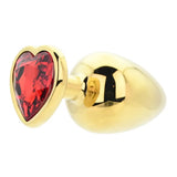 Toosh Heart Shaped Gold Butt Plug with Red Stone Large - New Products – Latest Sex Toys & Adult Arrivals United Kingdom Stoke-on-trent