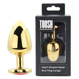 Toosh Heart Shaped Gold Butt Plug with Red Stone Large - New Products – Latest Sex Toys & Adult Arrivals United Kingdom Stoke-on-trent