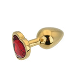 Toosh Heart Shaped Gold Butt Plug with Red Stone Small - Save 10% - Anal Dildos United Kingdom Stoke-on-trent
