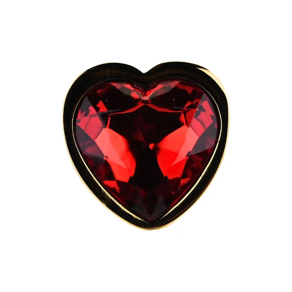 Toosh Heart Shaped Gold Butt Plug with Red Stone Small - Save 10% - Anal Dildos United Kingdom Stoke-on-trent