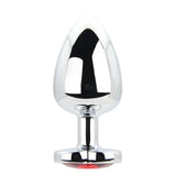Toosh Heart Shaped Silver Butt Plug with Red Stone Large - Save 10% - Anal Dilators United Kingdom Stoke-on-trent