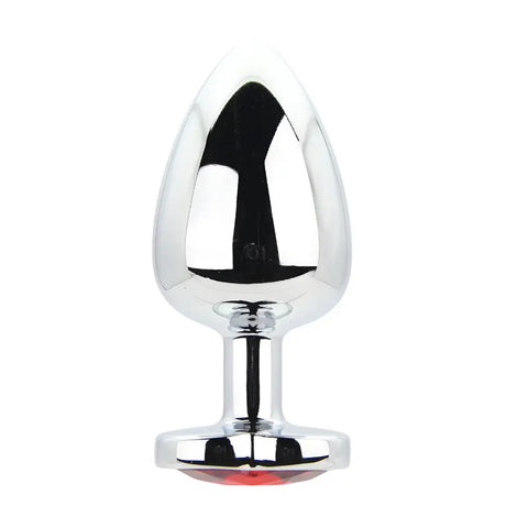 Toosh Heart Shaped Silver Butt Plug with Red Stone Large - Save 10% - Anal Dilators United Kingdom Stoke-on-trent