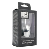 Toosh Heart Shaped Silver Butt Plug with Red Stone Large - Save 10% - Anal Dilators United Kingdom Stoke-on-trent