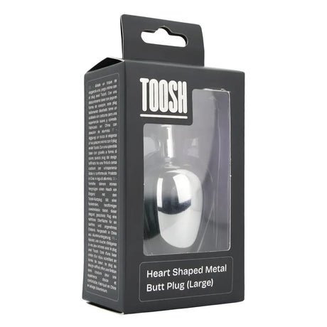 Toosh Heart Shaped Silver Butt Plug with Red Stone Large - Save 10% - Anal Dilators United Kingdom Stoke-on-trent