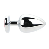 Toosh Heart Shaped Silver Butt Plug with Red Stone Large - Save 10% - Anal Dilators United Kingdom Stoke-on-trent