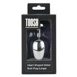 Toosh Heart Shaped Silver Butt Plug with Red Stone Large - Save 10% - Anal Dilators United Kingdom Stoke-on-trent