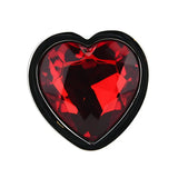 Toosh Heart Shaped Silver Butt Plug with Red Stone Large - Save 10% - Anal Dilators United Kingdom Stoke-on-trent