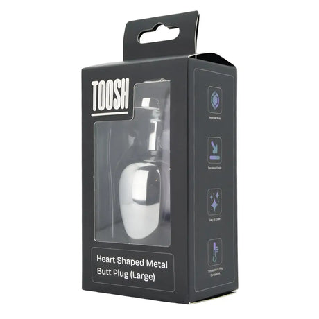 Toosh Heart Shaped Silver Butt Plug with Red Stone Large - Save 10% - Anal Dilators United Kingdom Stoke-on-trent