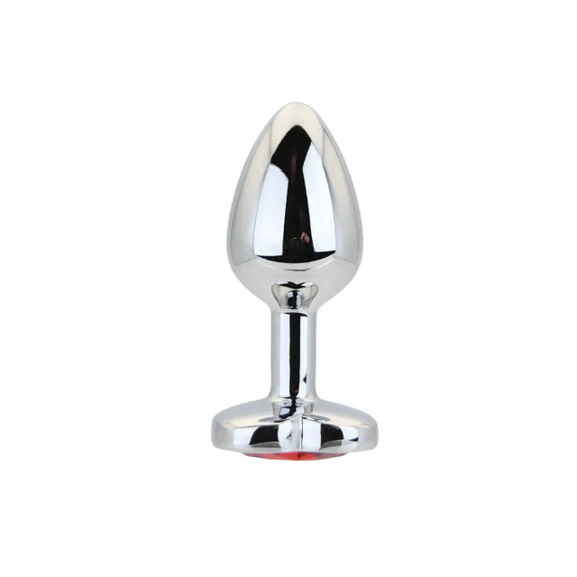Toosh Heart Shaped Silver Butt Plug with Red Stone Small - Save 15% - Anal Dildos United Kingdom Stoke-on-trent