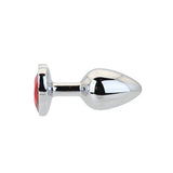 Toosh Heart Shaped Silver Butt Plug with Red Stone Small - Save 15% - Anal Dildos United Kingdom Stoke-on-trent