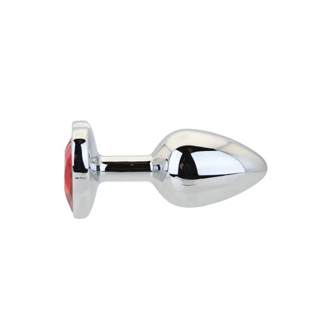 Toosh Heart Shaped Silver Butt Plug with Red Stone Small - Save 15% - Anal Dildos United Kingdom Stoke-on-trent