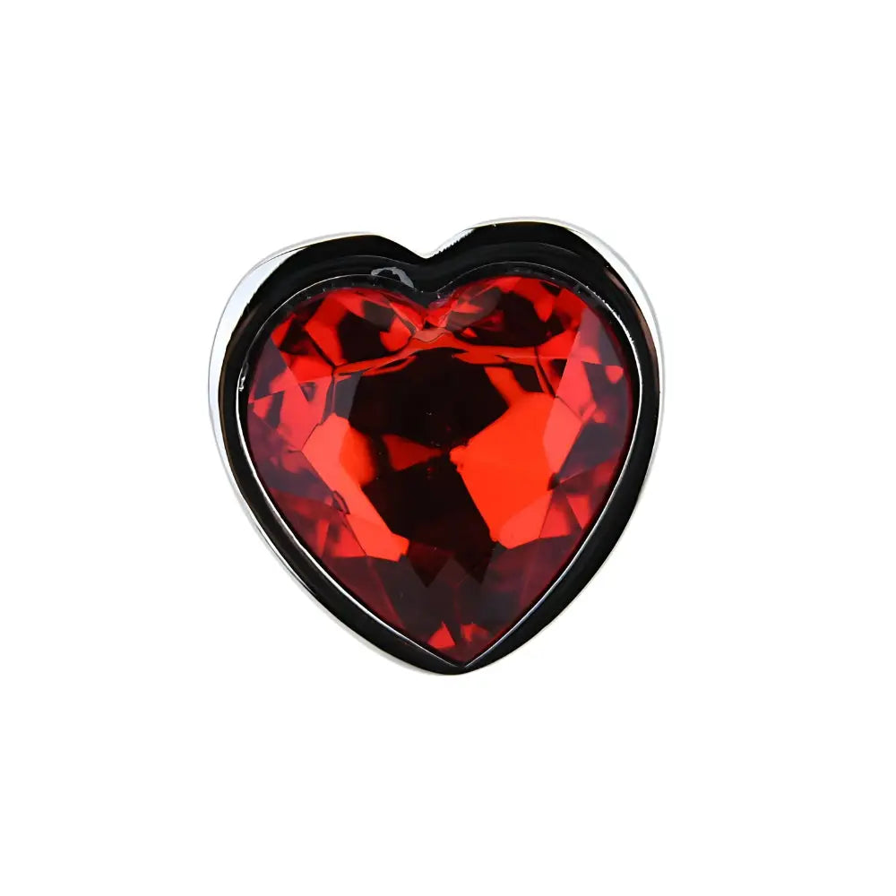 Toosh Heart Shaped Silver Butt Plug with Red Stone Small - Save 15% - Anal Dildos United Kingdom Stoke-on-trent