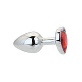 Toosh Heart Shaped Silver Butt Plug with Red Stone Small - Save 15% - Anal Dildos United Kingdom Stoke-on-trent