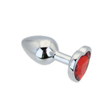Toosh Heart Shaped Silver Butt Plug with Red Stone Small - Save 15% - Anal Dildos United Kingdom Stoke-on-trent