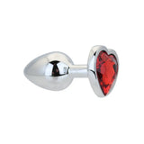 Toosh Heart Shaped Silver Butt Plug with Red Stone Small - Save 15% - Anal Dildos United Kingdom Stoke-on-trent