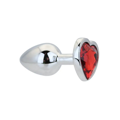 Toosh Heart Shaped Silver Butt Plug with Red Stone Small - Save 15% - Anal Dildos United Kingdom Stoke-on-trent