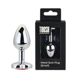 Toosh Heart Shaped Silver Butt Plug with Red Stone Small - Save 15% - Anal Dildos United Kingdom Stoke-on-trent