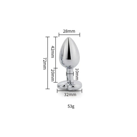 Toosh Heart Shaped Silver Butt Plug with Red Stone Small - Save 15% - Anal Dildos United Kingdom Stoke-on-trent