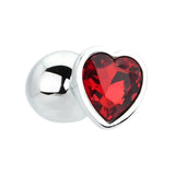 Toosh Heart Shaped Silver with Red Stone Medium - Save 10% - Anal Dildos United Kingdom Stoke-on-trent