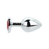 Toosh Heart Shaped Silver with Red Stone Medium - Save 10% - Anal Dildos United Kingdom Stoke-on-trent