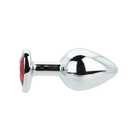 Toosh Heart Shaped Silver with Red Stone Medium - Save 10% - Anal Dildos United Kingdom Stoke-on-trent