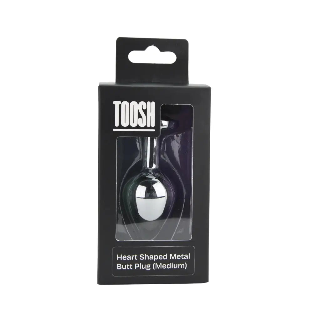 Toosh Heart Shaped Silver with Red Stone Medium - Save 10% - Anal Dildos United Kingdom Stoke-on-trent