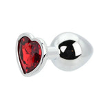 Toosh Heart Shaped Silver with Red Stone Medium - Save 10% - Anal Dildos United Kingdom Stoke-on-trent